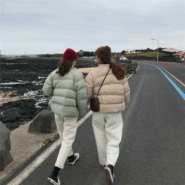 Дамско зимно яке с О-образна яка в няколко цвята