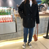 Дамско стилно палто в сив и черен цвят