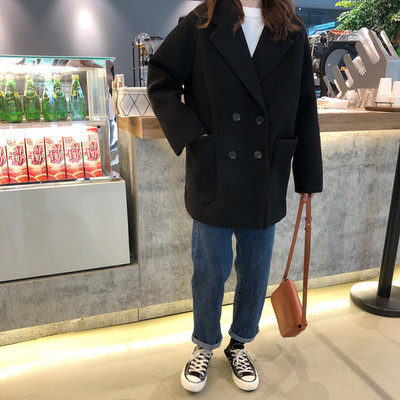 Дамско стилно палто в сив и черен цвят