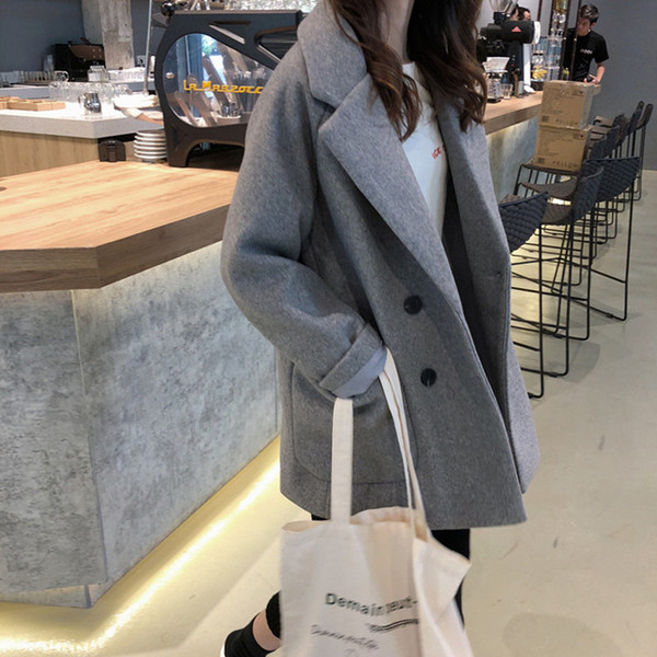 Дамско стилно палто в сив и черен цвят