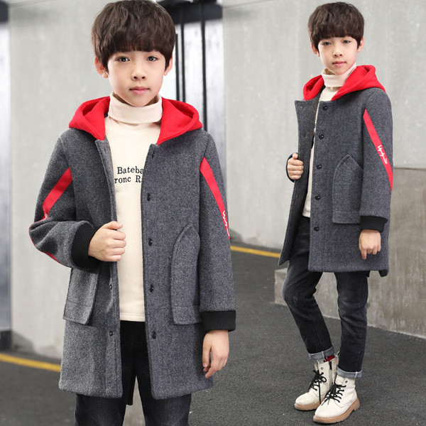 Елегантно детско есенно яке за момчета в сив цвят