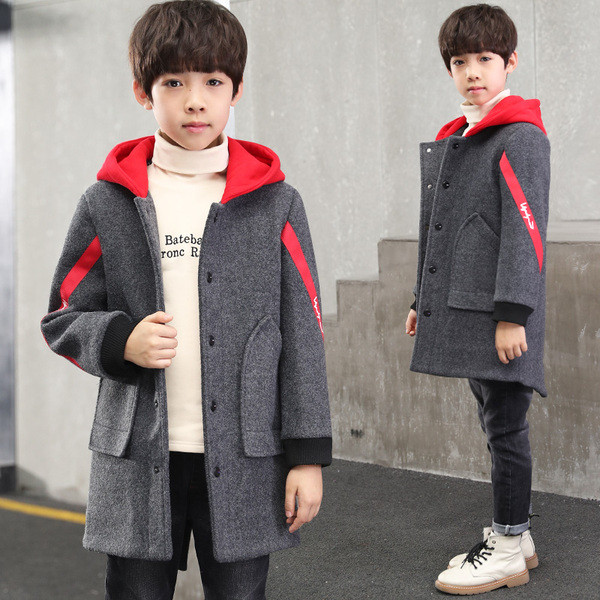 Елегантно детско есенно яке за момчета в сив цвят