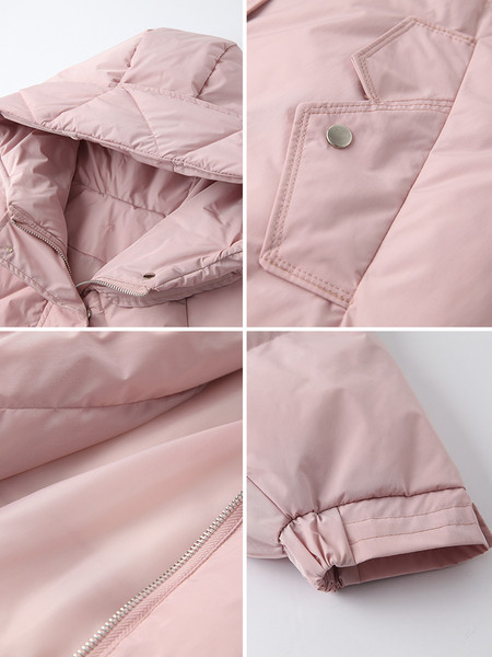 Дамско  стилно яке с качулка в три цвята