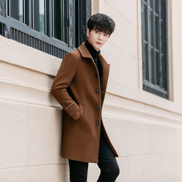 Уникално мъжко палто за есента и зимата в черен, кафяв и сив цвят