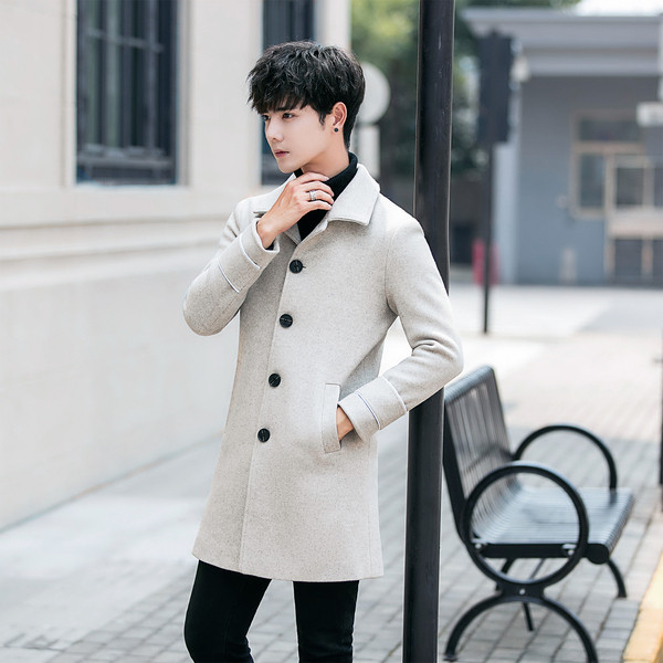 Уникално мъжко палто за есента и зимата в черен, кафяв и сив цвят