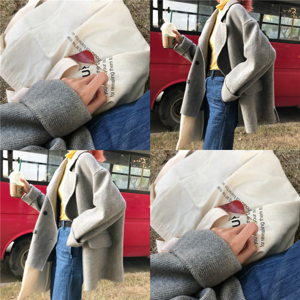 Елегантно дамско палто в сив цвят