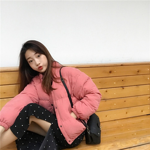 Ежедневно дамско зимно яке с висока яка в няколко цвята