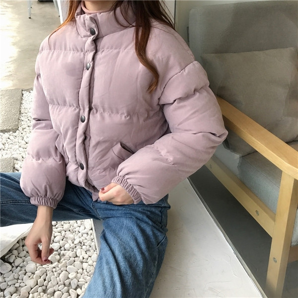 Ежедневно дамско зимно яке с висока яка в няколко цвята