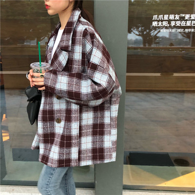 Карирано дамско зимно палто широк модел в три цвята