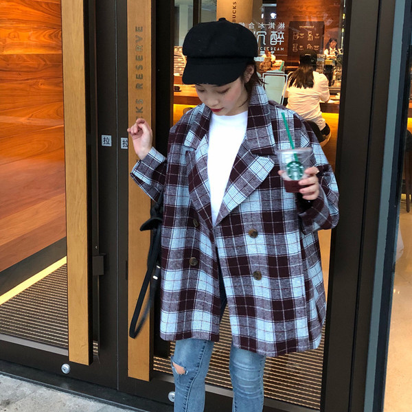 Карирано дамско зимно палто широк модел в три цвята