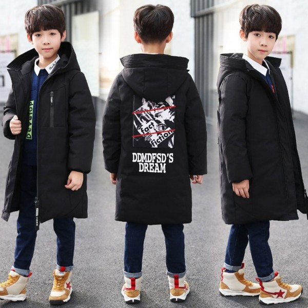 Небрежно детско дълго яке за момчета в два цвята