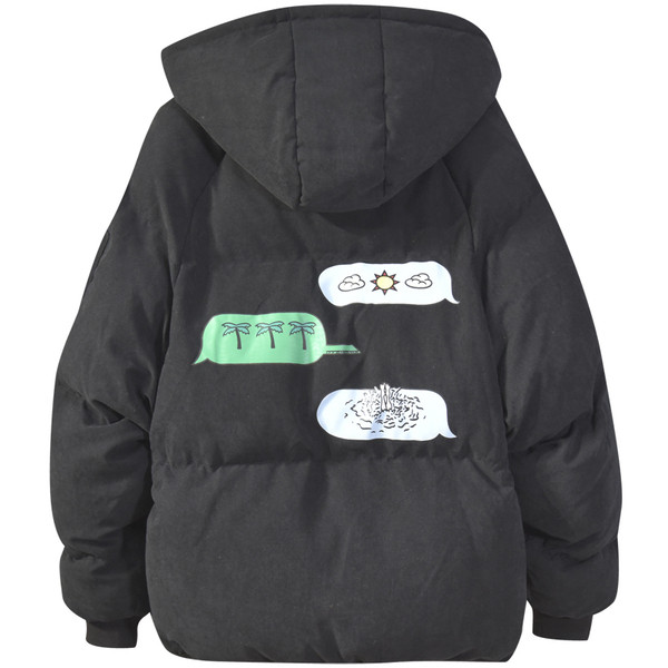 Зимно мъжко яке с качулка и цветна апликация в няколко цвята 