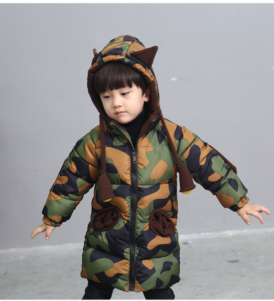 Камуфлажно детско дълго яке за момчета 