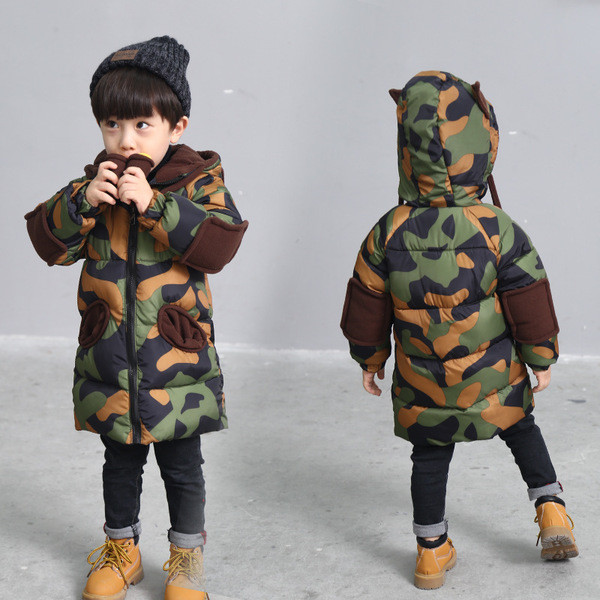 Камуфлажно детско дълго яке за момчета 