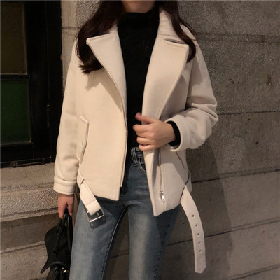 Актуално дамско палто с колан в три цвята