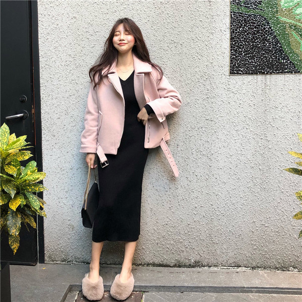 Актуално дамско палто с колан в три цвята