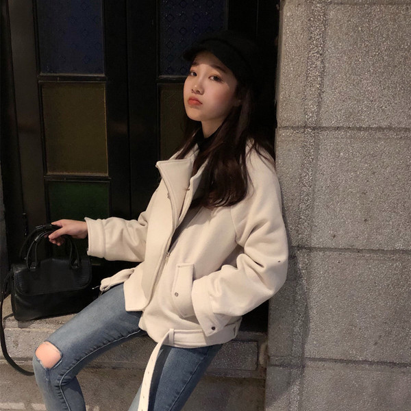 Актуално дамско палто с колан в три цвята