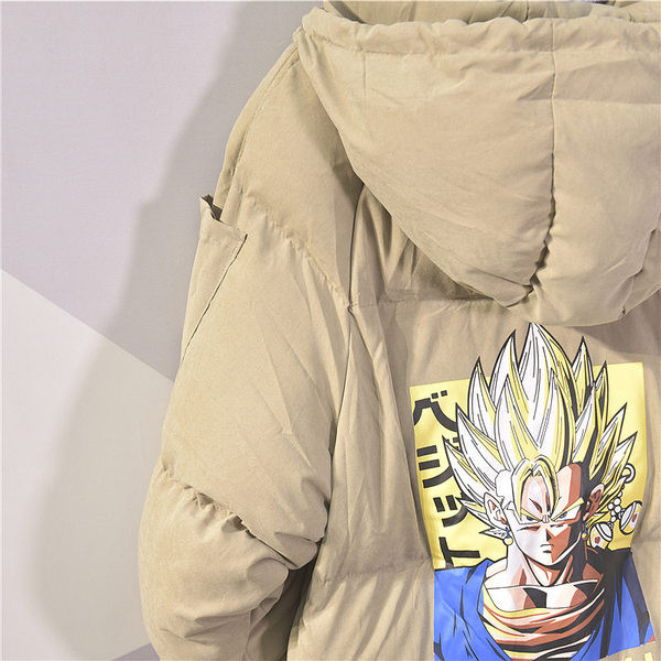 Спортно-ежедневно зимно яке с качулка и цветна апликация в два цвята 