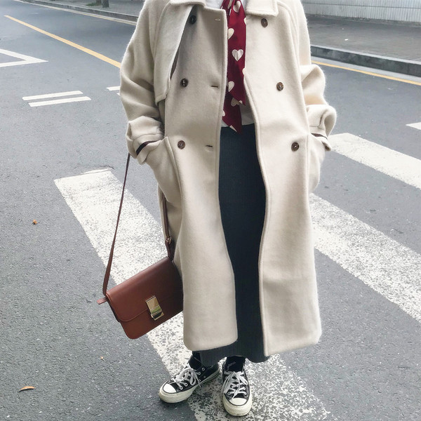 Зимно дамско палто широк модел в три цвята