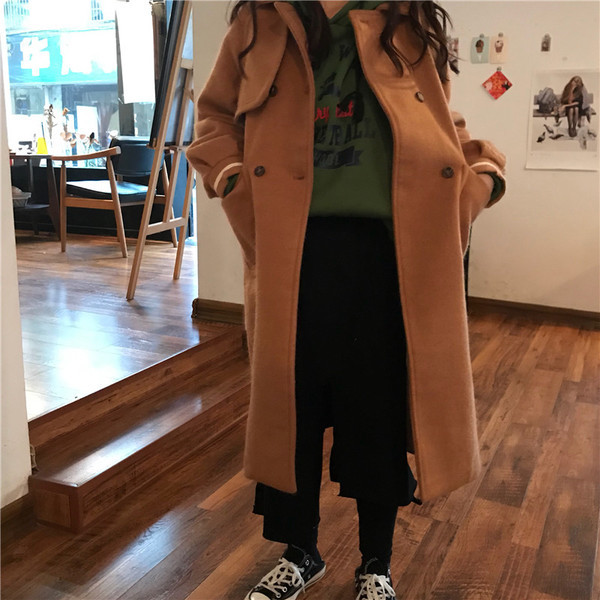 Зимно дамско палто широк модел в три цвята