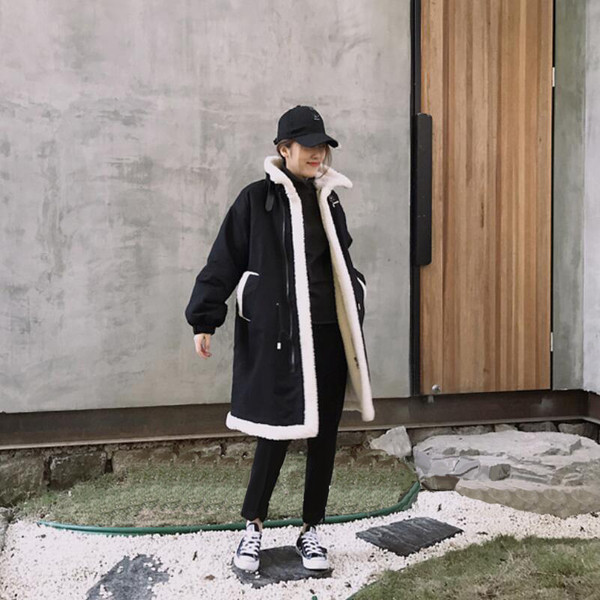 Зимно дамско палто с мека подплата и висока яка в два цвята