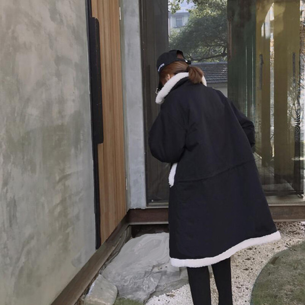 Зимно дамско палто с мека подплата и висока яка в два цвята