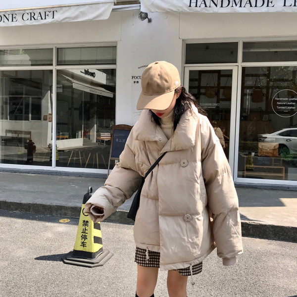 Актуално дамско зимно яке в три цвята - широк модел