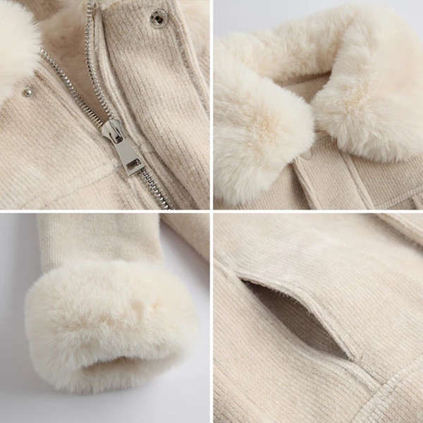 Дамско яке с пух в два цвята