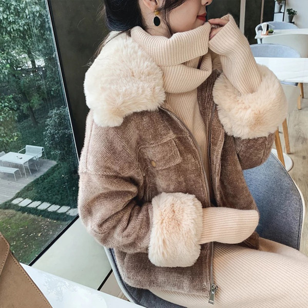 Дамско яке с пух в два цвята