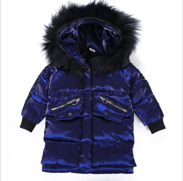 Eлегантно детско яке за момчета с пухена качулка в три цвята