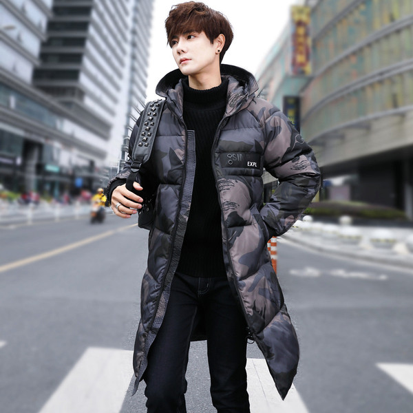 Стилно мъжко зимно яке с качулка в няколко цвята 