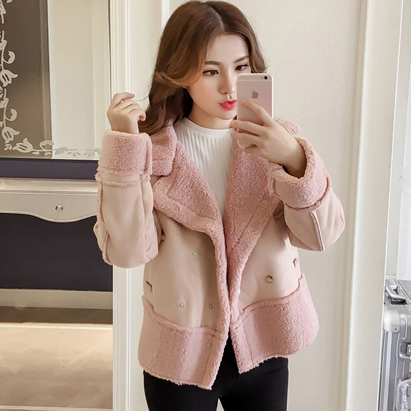 Модерно дамско яке в кафяв и розов цвят