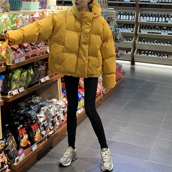 Зимно дамско яке широк модел с качулка в три цвята