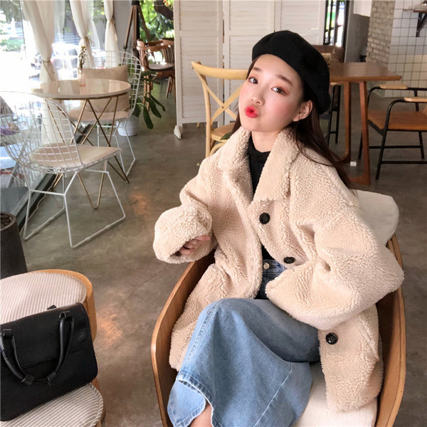 Пухено дамско палто в розов и бежов цвят