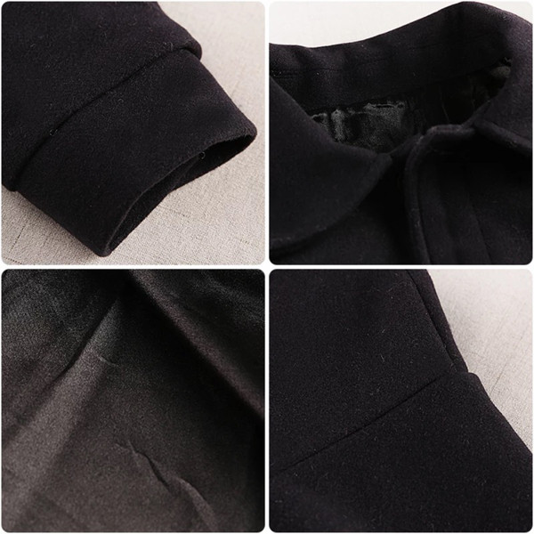 Стилно дамско палто с колан в черен цвят