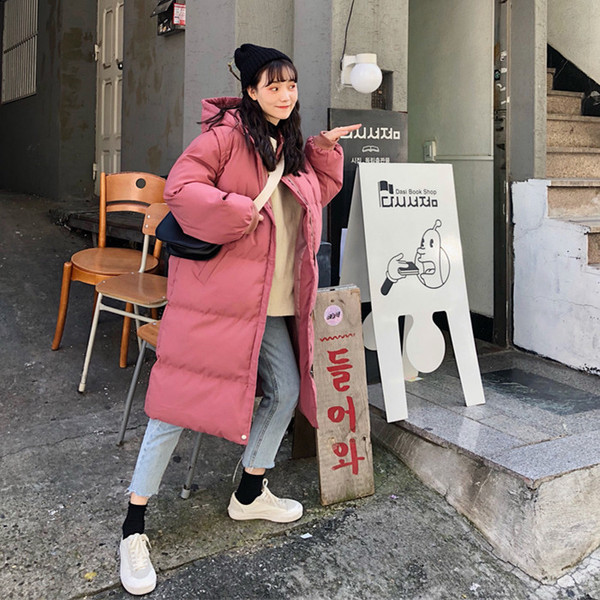 Дамско зимно дълго яке в черен и розов цвят