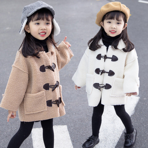 Небрежно детско плътно палто в два цвята