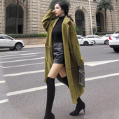 Стилно дамско дълго палто в различни цветове