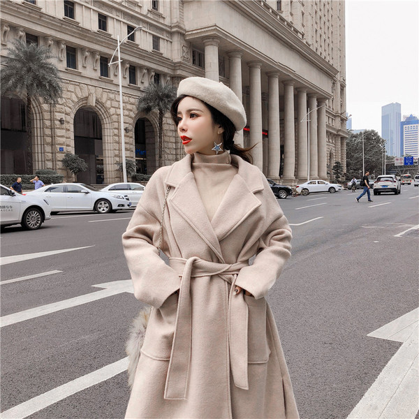 Стилно дамско дълго палто в различни цветове