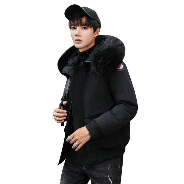 ХИТ Актуално мъжко яке с джобове и пух на качулката в няколко цвята 