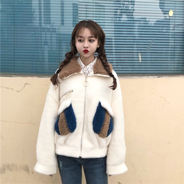 Актуално дамско яке в два цвята - бял и розов