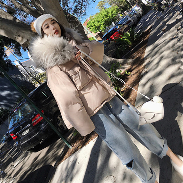 Дамско стилно яке с пух на качулката в няколко цвята