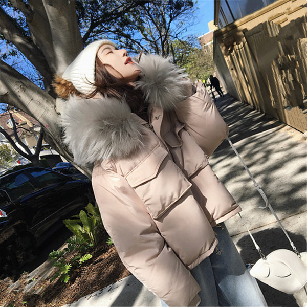 Дамско стилно яке с пух на качулката в няколко цвята