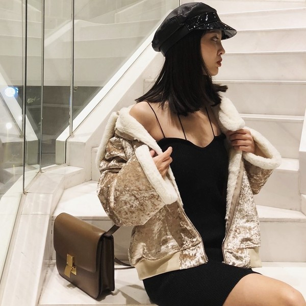 Модерно дамско яке от кадифе с широки ръкави в два цвята