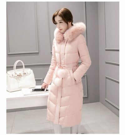 Дамско дълго  яке с пух в няколко цвята