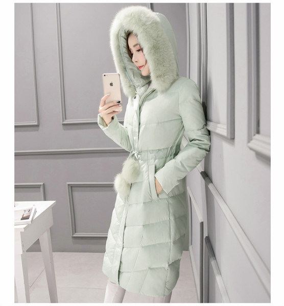 Дамско дълго  яке с пух в няколко цвята