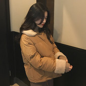 Дамско модерно яке с мeка яка в два цвята