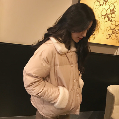 Дамско модерно яке с мeка яка в два цвята