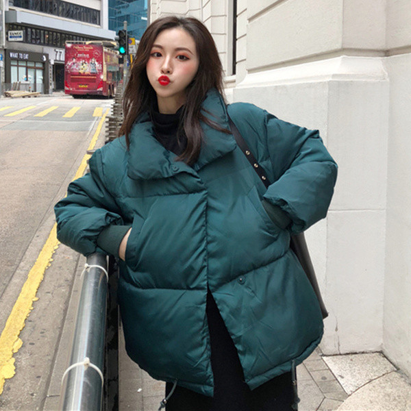 Стилно дамско яке с О-образна яка