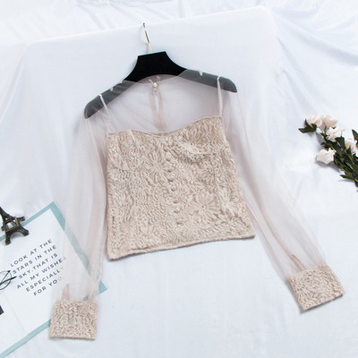 Модерна дамска риза с флорални мотиви в три цвята